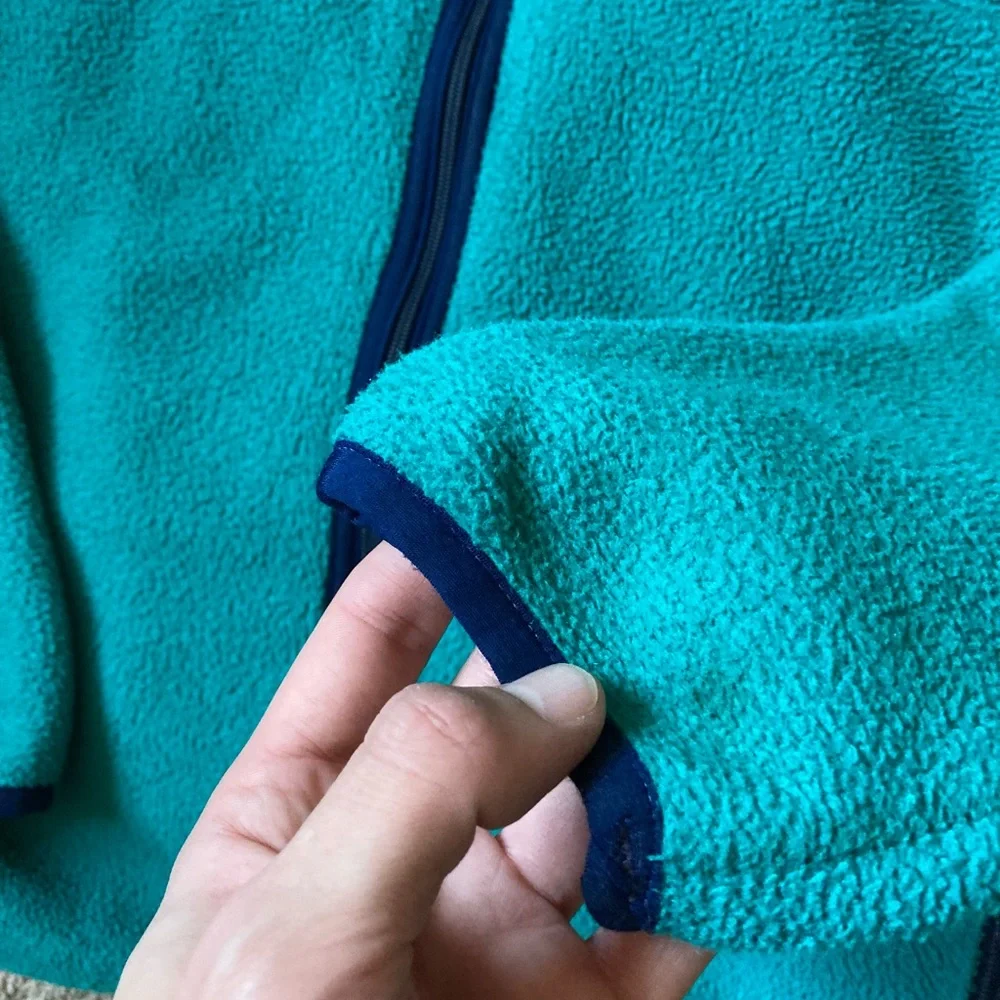 Vintage LL bean fleece jacket teal 90’s medium USA made full zip outdoors - Picture 3 of 5